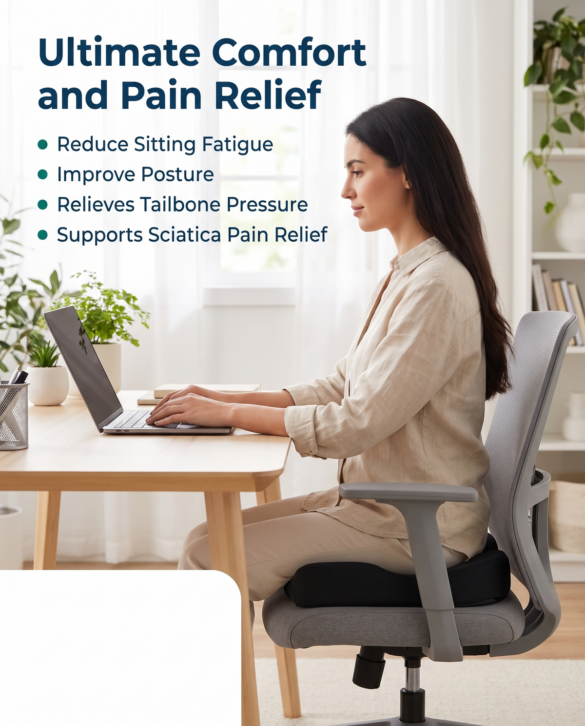 SpineSway Memory Foam Seat Cushion
