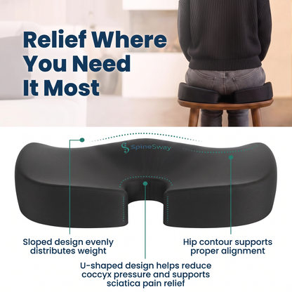 SpineSway Memory Foam Seat Cushion