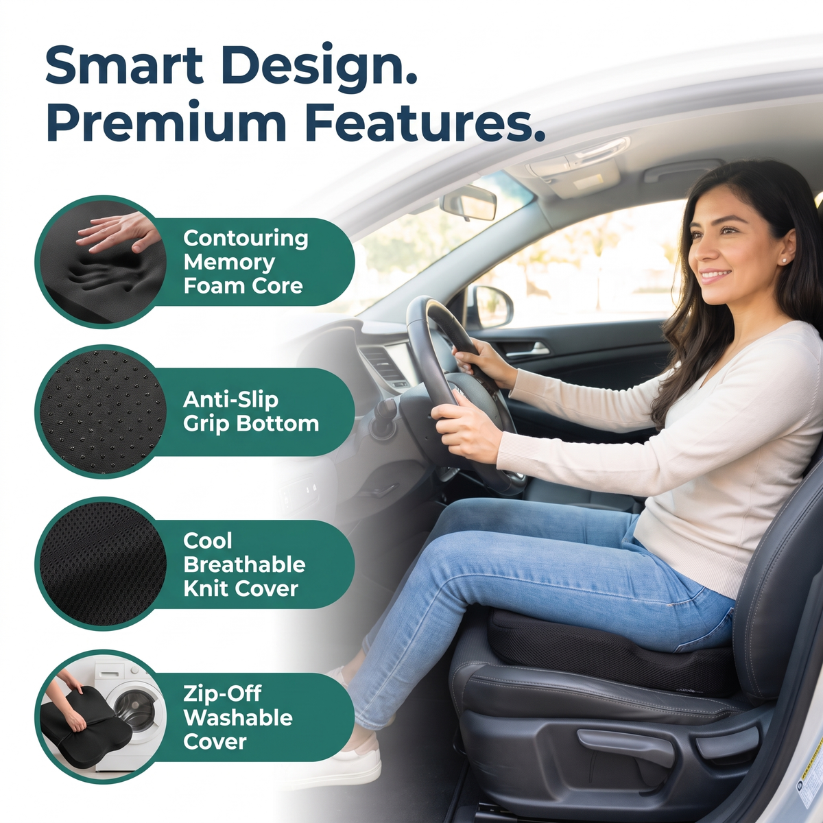 SpineSway Memory Foam Seat Cushion