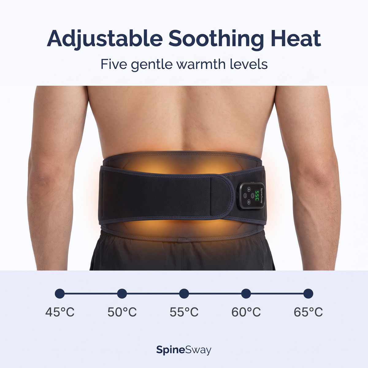 Adjustable soothing heat - five warmth levels