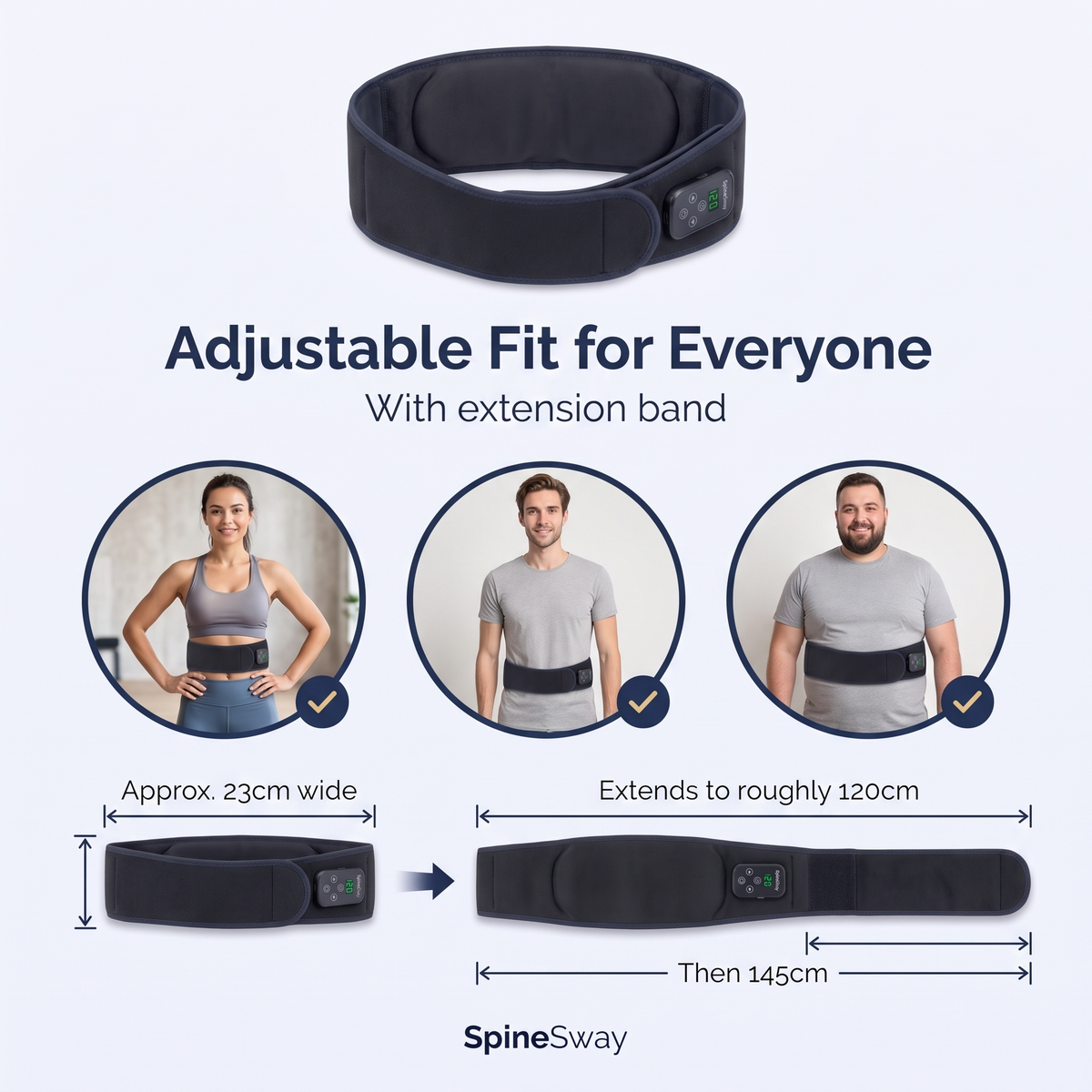Adjustable fit for everyone - with extension band
