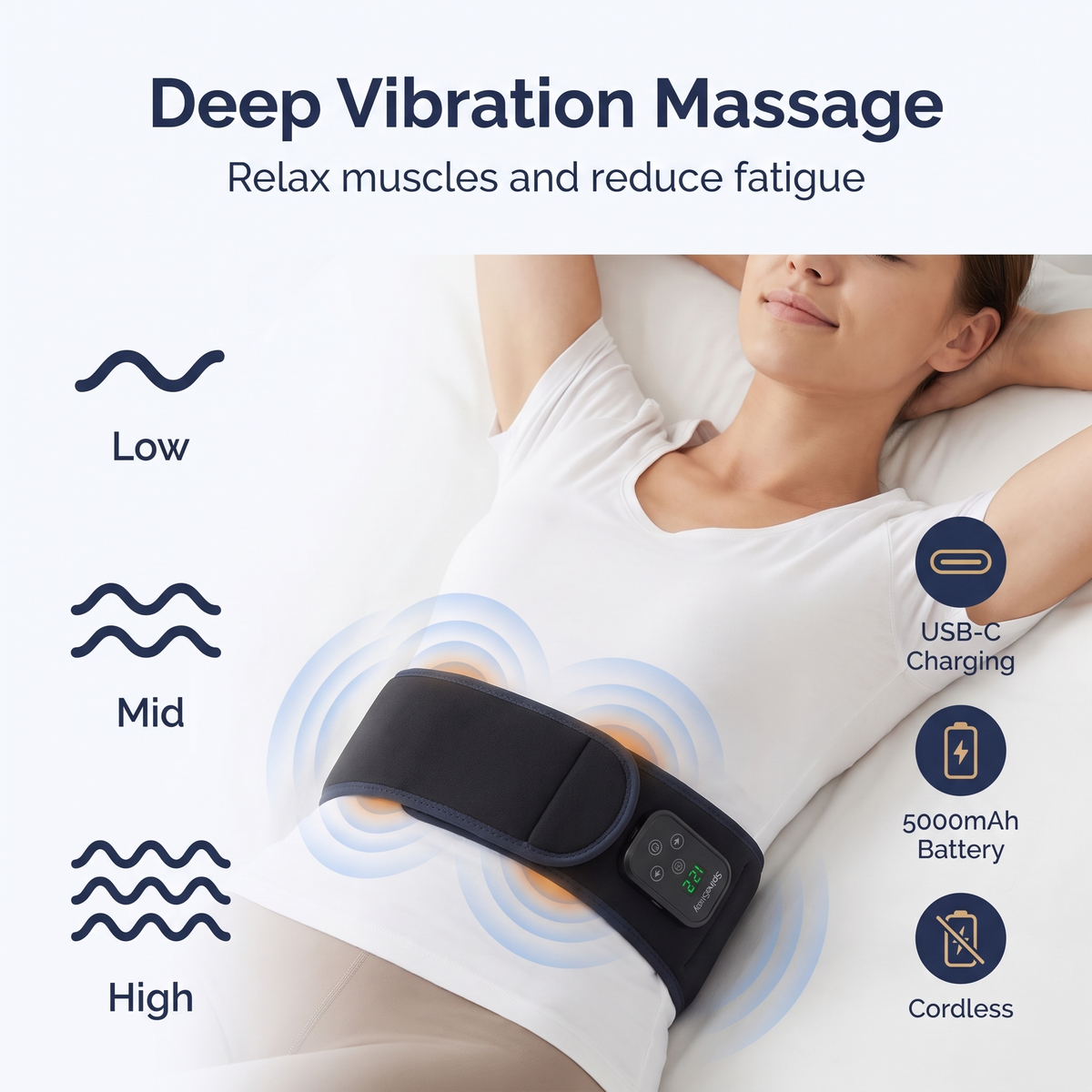 Deep vibration massage - low, mid, high