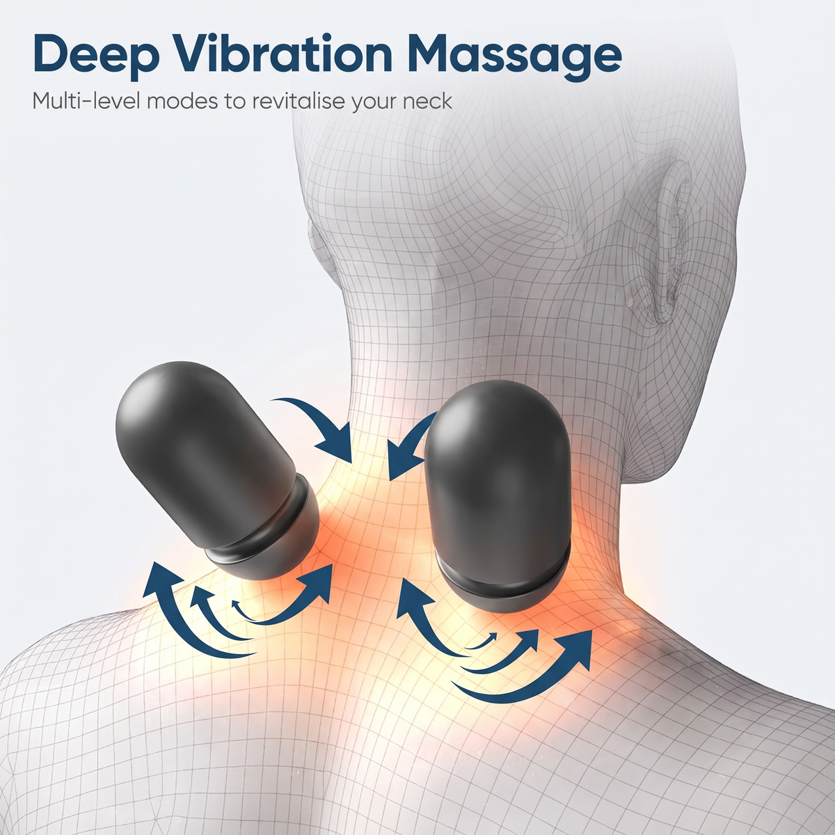 Deep vibration massage - multi-level modes to revitalise your neck
