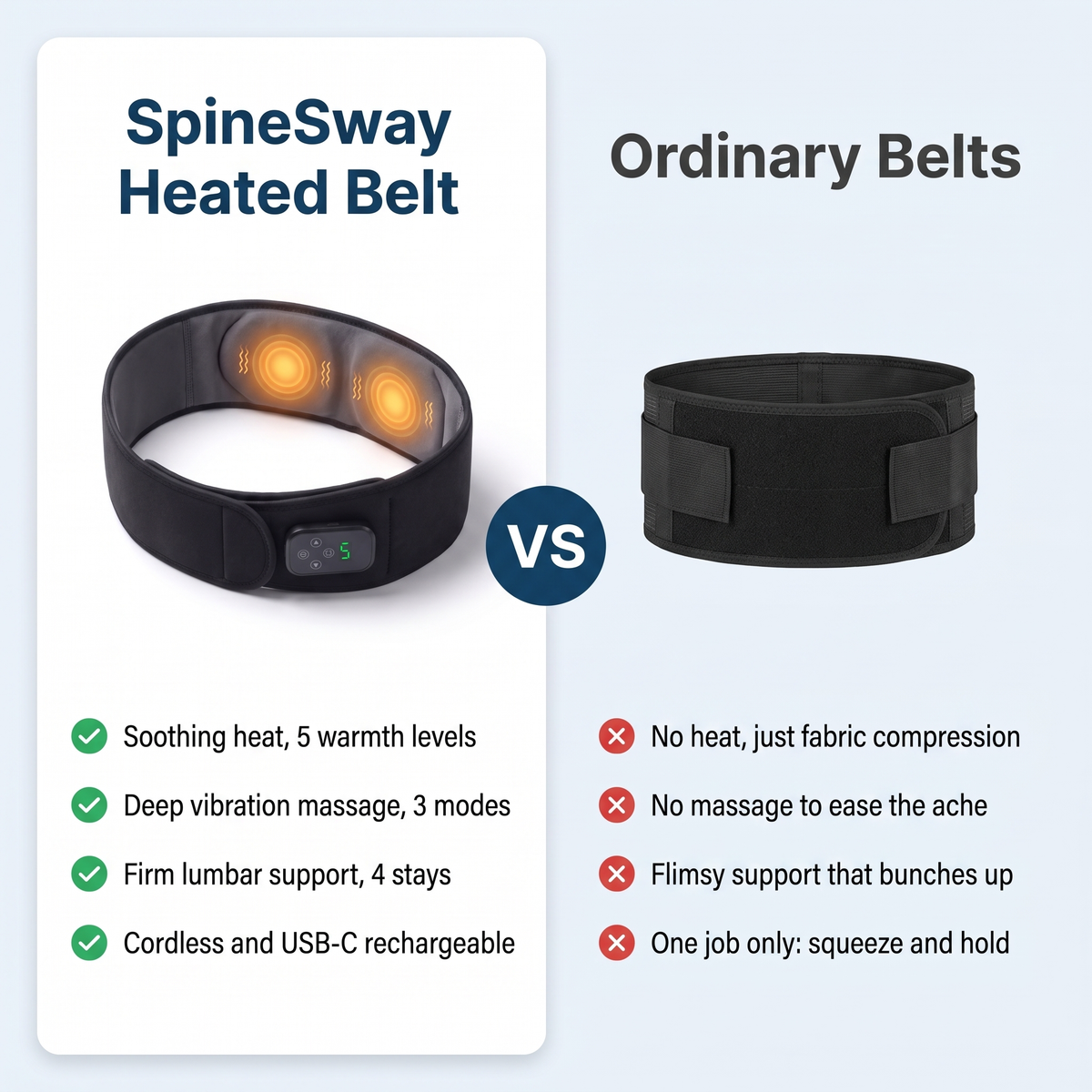 SpineSway Heated Belt vs ordinary belts comparison